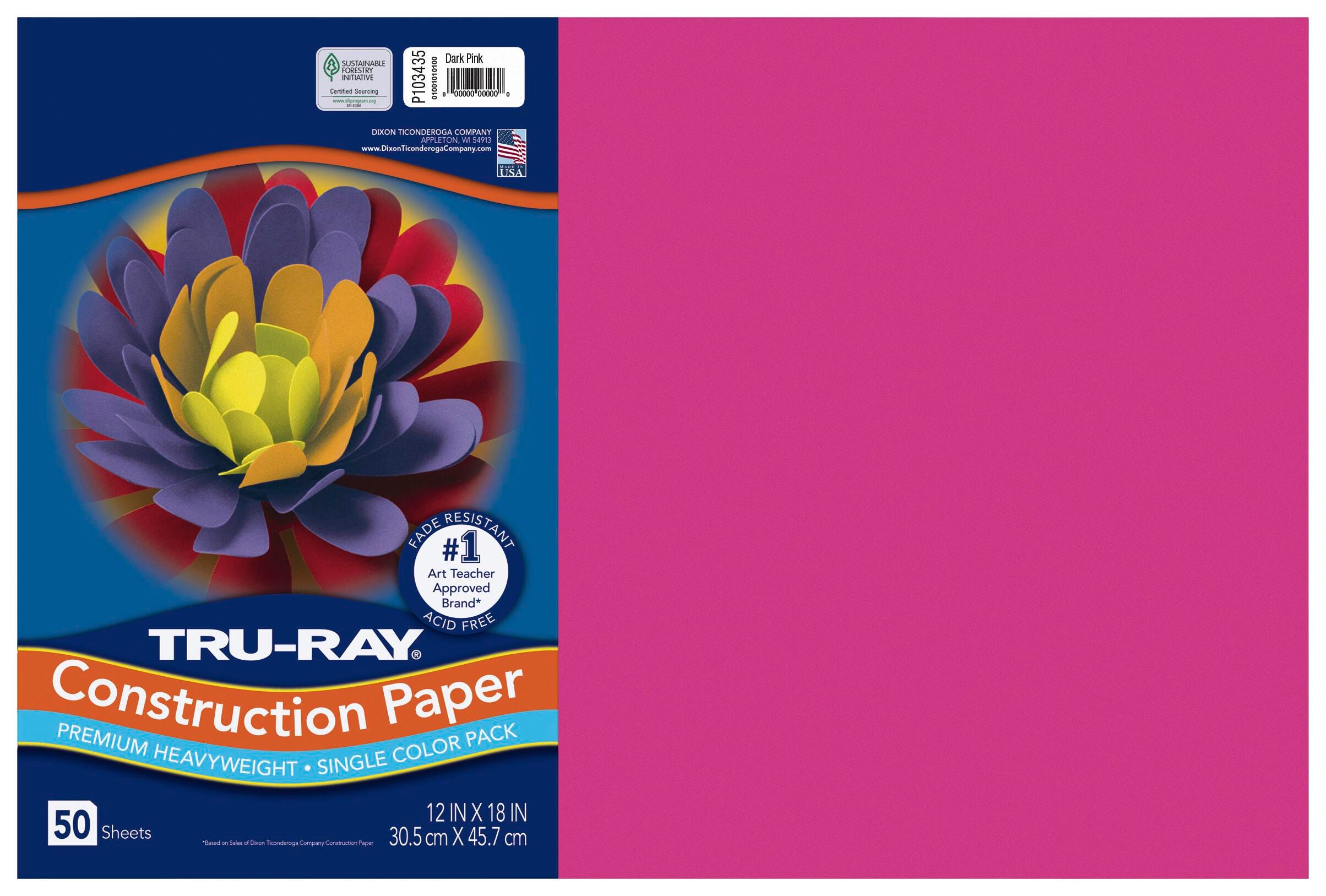 Tru-Ray Sulphite Construction Paper, Dark Pink, Item Number 2041539