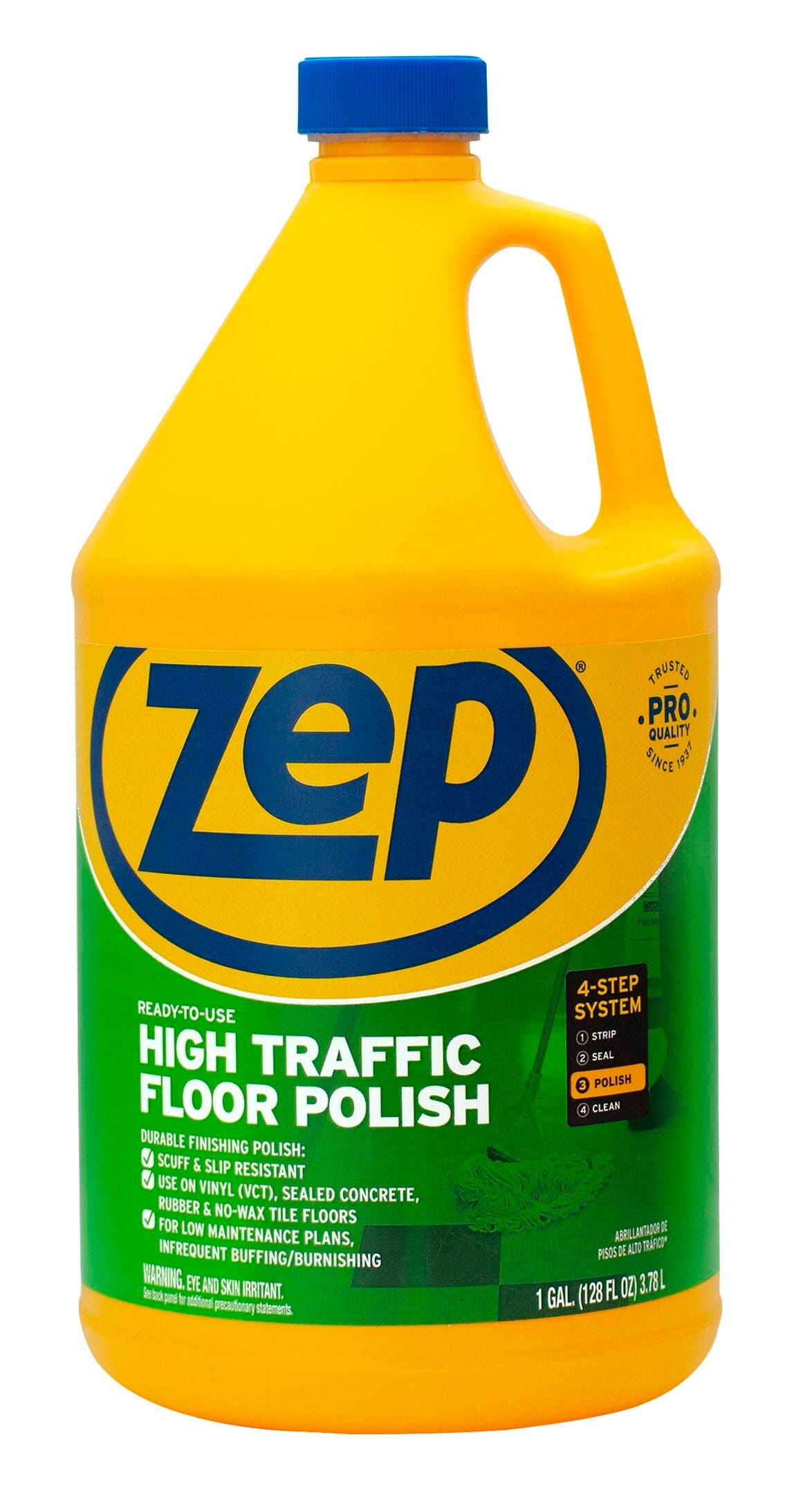 Zep Commercial High-Traffic Floor Finish, 128 Fluid Ounces, Green, Item Number 2009835