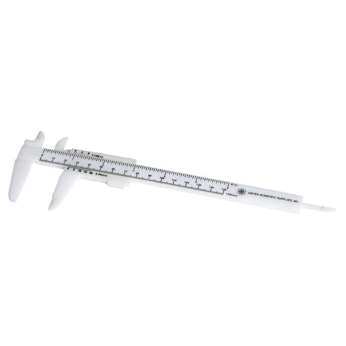 United Scientific Vernier Caliper, Plastic, 6 Inches