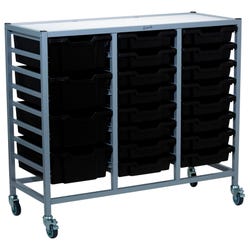 Gratnells Dynamis Treble Cart, 16 Shallow F1 and 4 Deep F2 Trays, 41-1/2 x 16-3/5 x 33-1/2 Inches 4000864