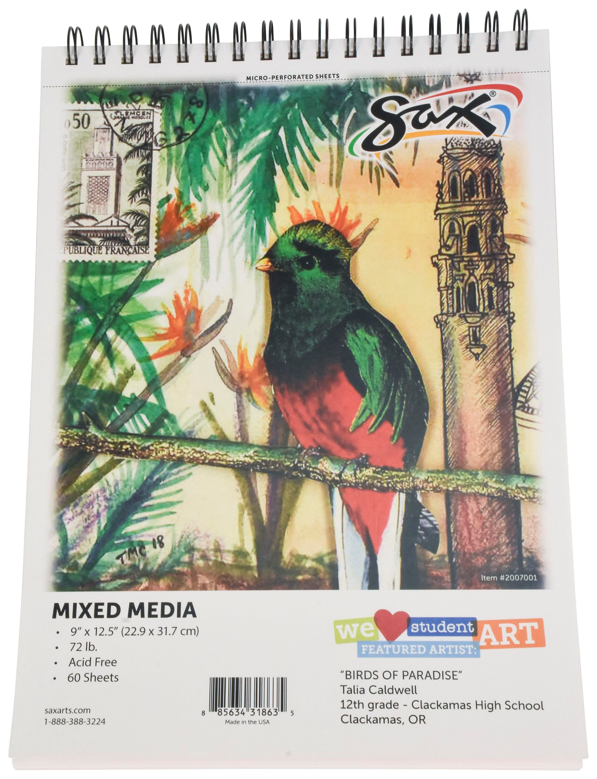 Image for Sax Mixed-Media Paper Pad, 9 x 12 Inches, 72 lb, White, 60 Sheets from School Specialty