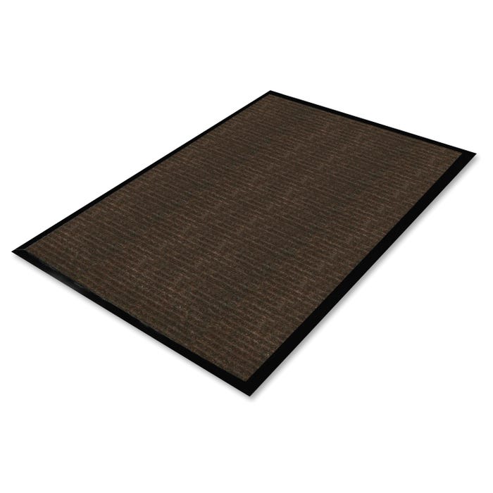 Genuine Joe Golden Series Dual Rib Indoor Floor Mat, Polypropylene/Vinyl Backing, 3 x 5 Feet, Chocolate
