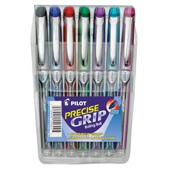 Pilot Precise Grip Rolling Ball Stick Pens, Extra Fine Point, Assorted Ink Colors, Set of 7 2131033