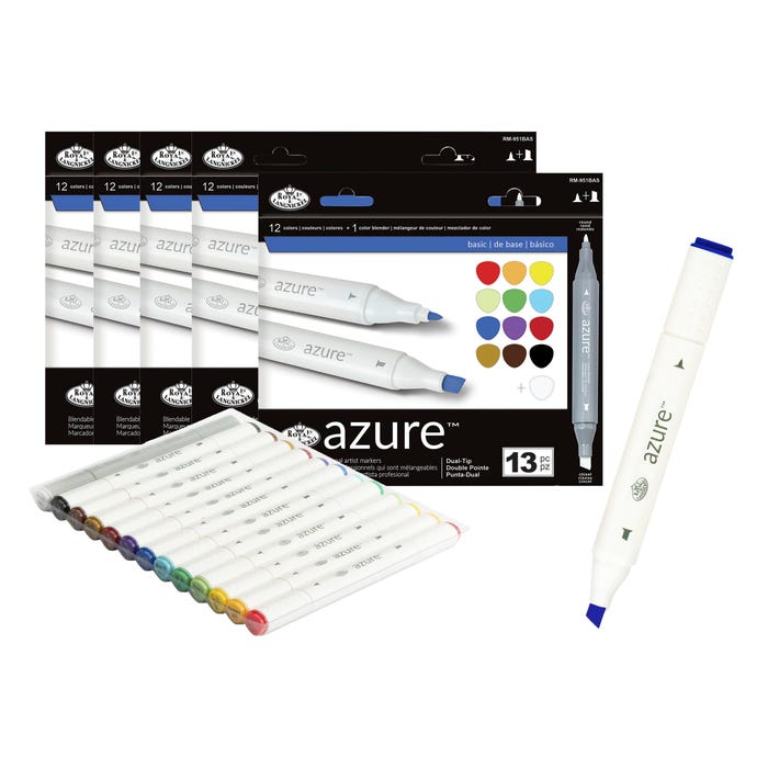 Royal & Langnickel Azure Markers, Alcohol-Based, Dual-Tip, Assorted Colors, Set of 78