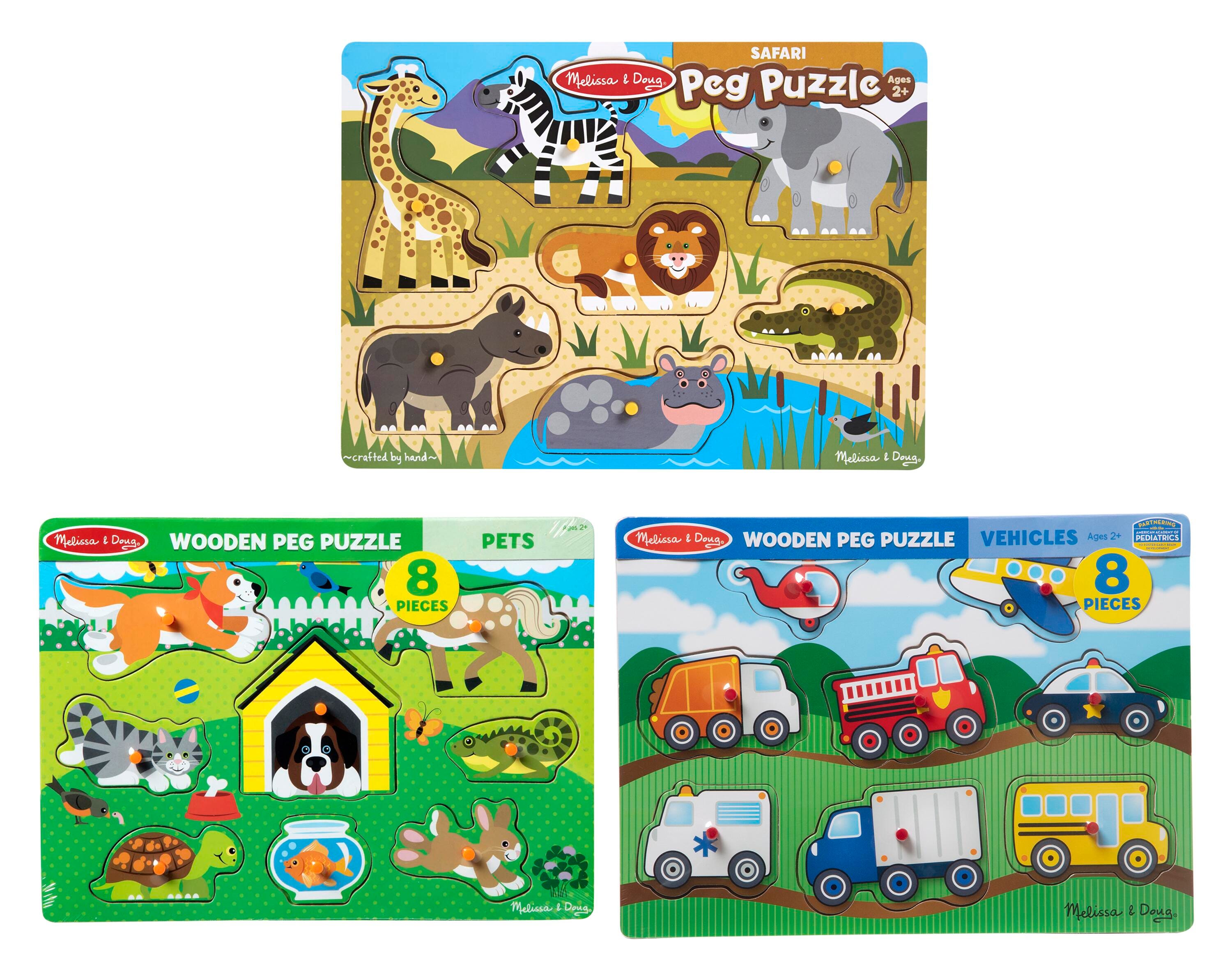 Melissa & Doug Peg Puzzle, Set of 3, Item 2099092