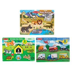 Melissa & Doug Peg Puzzle, Set of 3, Item 2099092