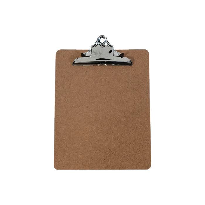 School Smart Letter Size Clipboard, 9 X 12-1/2 Inches, Hardboard, Bright Nickel
