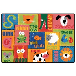 Carpets for Kids KIDSoft Animal Sounds Rug, 4 x 6 Feet, Rectangle, Multicolored, Item Number 1396519