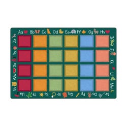 Childcraft Colorful Squares Carpet, 8 x 12 Feet, Rectangle, Muted