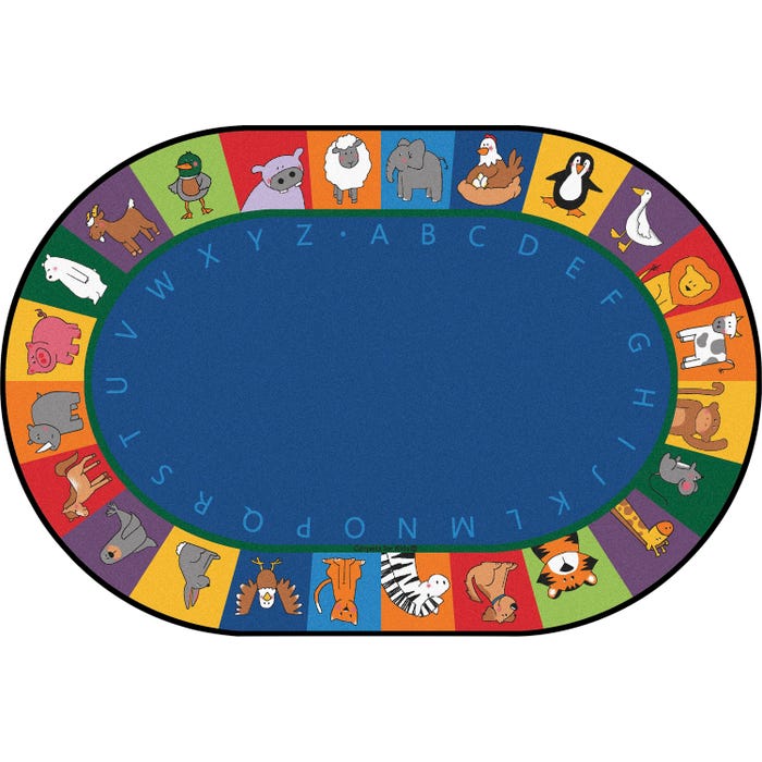 Carpets for Kids KID$Value PLUS All The Animals Literacy Seating Carpet, Oval