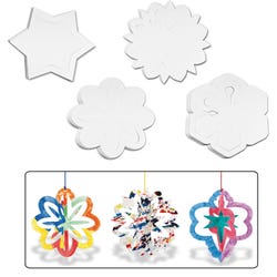 Roylco 3-D Ornaments, 8 x 8 Inches, White, Set of 30