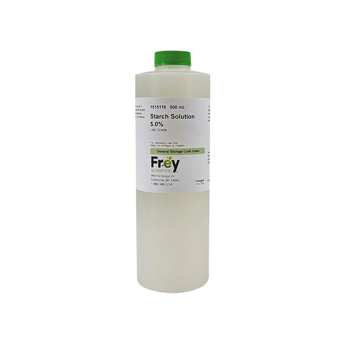 Frey Scientific Starch, 5.0% Solution, Lab Grade, 500 mL