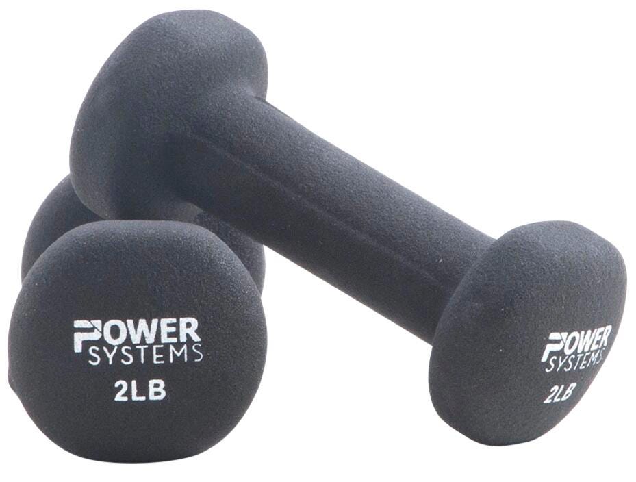 Power Systems Premium Neoprene Dumbbells, 2 Pounds, Black, Item Number 2094326