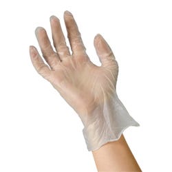 Vinyl Powder-Free and Latex-Free Disposable PPE Examination Gloves, Medium, Box of 100