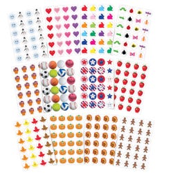 School Smart Assorted Seasonal Stickers, 60 Sheets, Pack of 1440 1496275