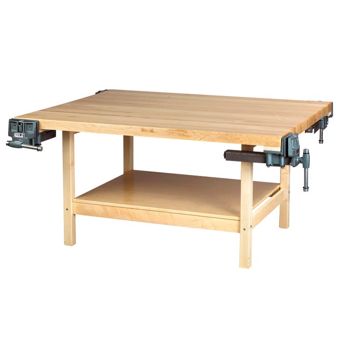 Diversified Woodcrafts 4-Station Workbench, 64 x 54 x 32-1/4 Inches, Maple