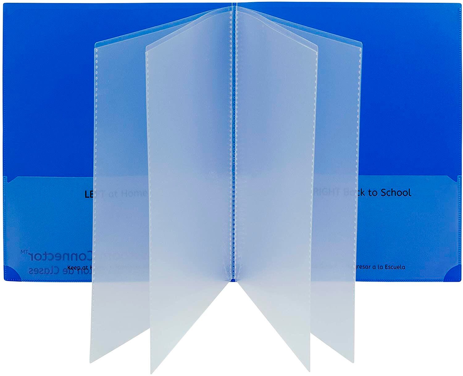 C-Line Classroom Connector Portfolio, Letter Size, Blue, Pack of 15, Item Number 2100371