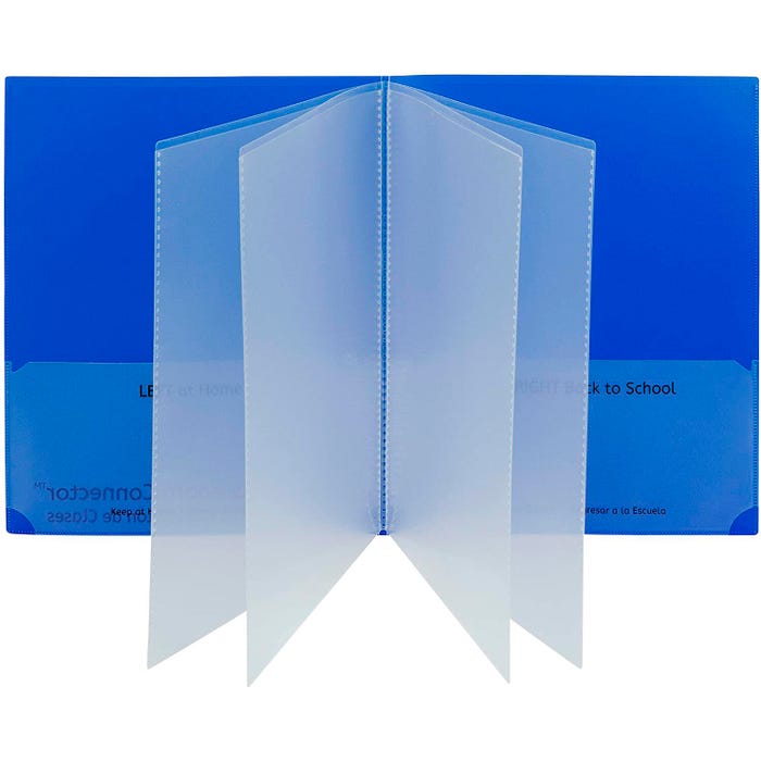 C-Line Classroom Connector Portfolio, Letter Size, Blue, Pack of 15