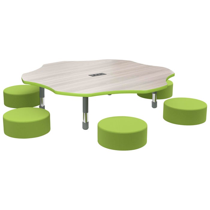 Classroom Select Activity Table with Power, Flower, 60 Inches