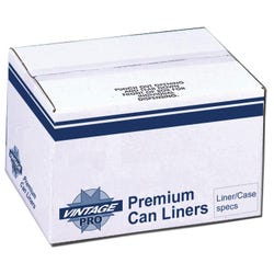 Vintage 2-Ply Premium Trash Bags, 60 Gallon, Black, Pack of 100
