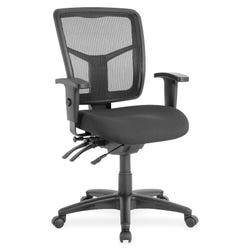 Lorell Managerial Swivel Mesh Mid-back Chair, 25 x 25 x 40-1/2 Inches, Black