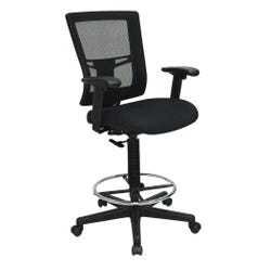 Lorell Breathable Mesh Drafting Stools, 27 x 25 x 48 Inches, Black