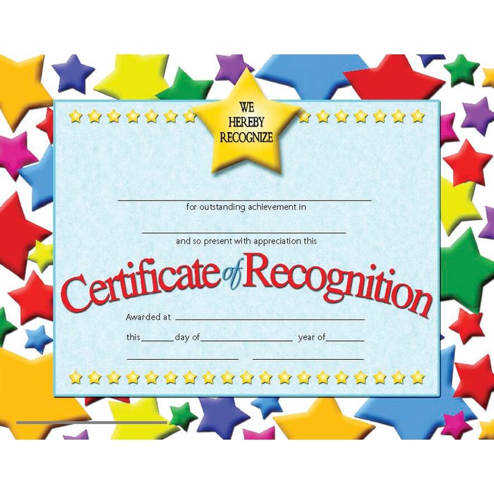 Award Certificates, Item Number 078293
