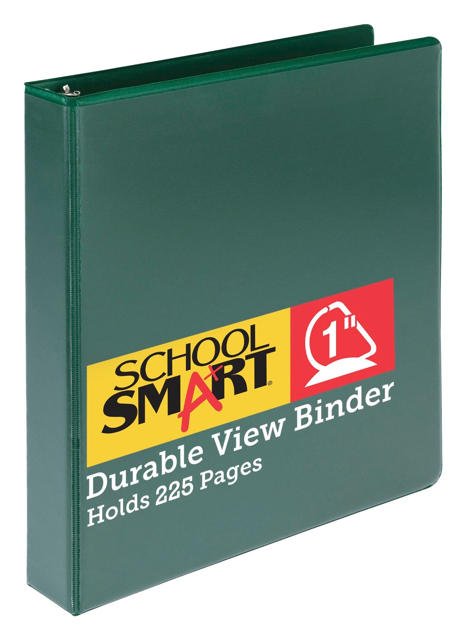 Image for School Smart Durable Polypropylene D-Ring View Binder, 1 Inch, Green from School Specialty