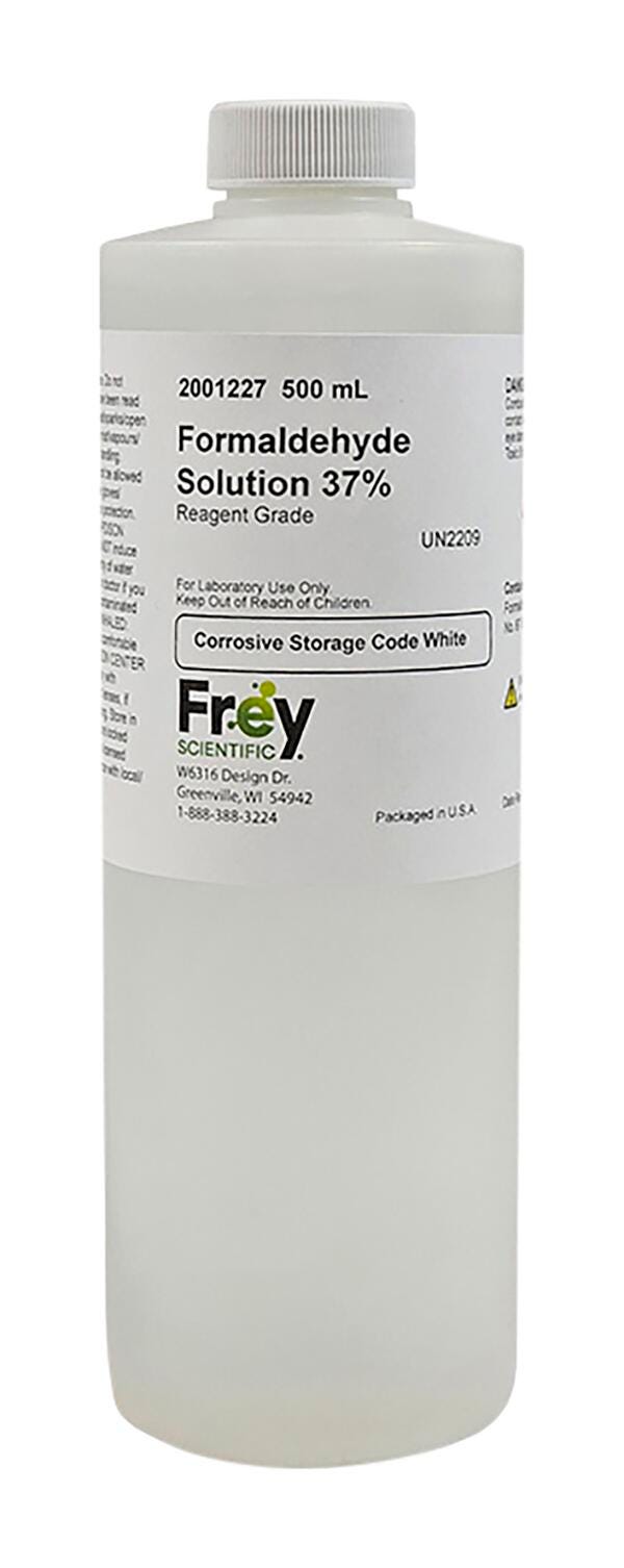 Frey Scientific Formaldehyde Solution, 37%, Reagent Grade, 500mL