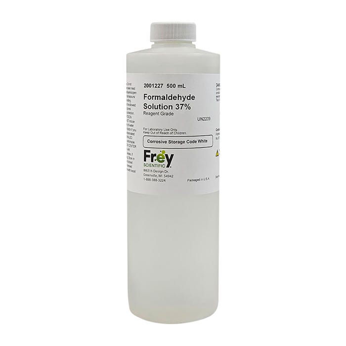 Frey Scientific Formaldehyde Solution, 37%, Reagent Grade, 500mL