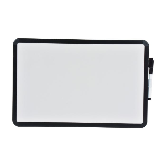 School Smart Dry Erase Board with Marker, Black Frame, 11 x 17 Inches