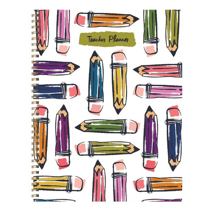 TF Publishing Large Undated Teacher & Homeschool Lesson Planner, 9 x 11 Inches, Pencils