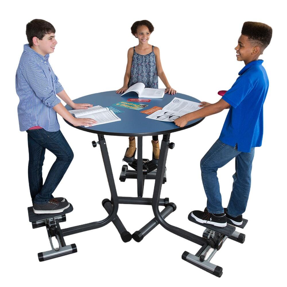 KIDSFIT KC-24 Three Person Round Stepper Desk