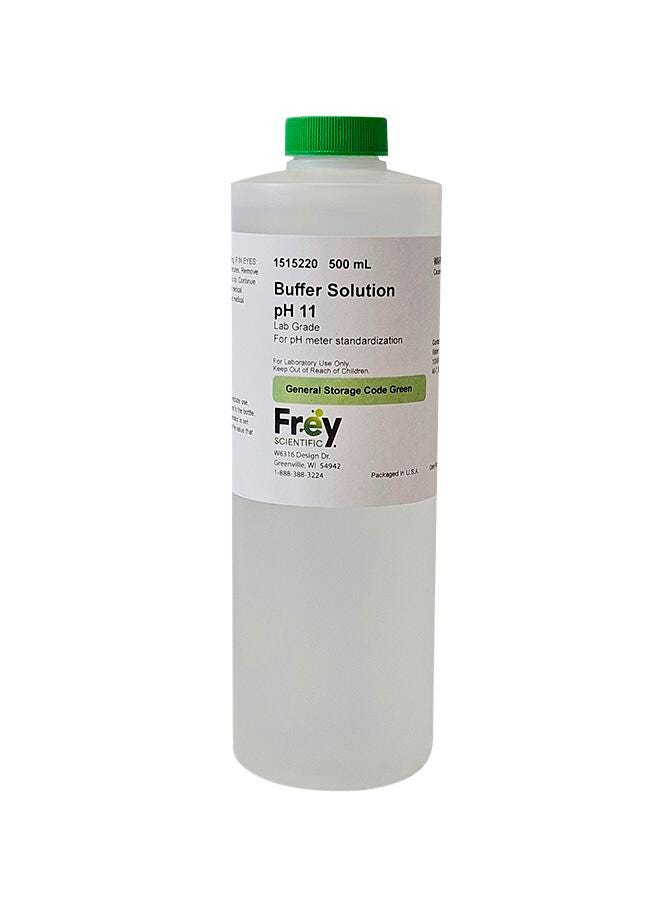 Frey Scientific Buffer Solution pH 11.00, 500 mL, Clear, Lab Grade 1515220