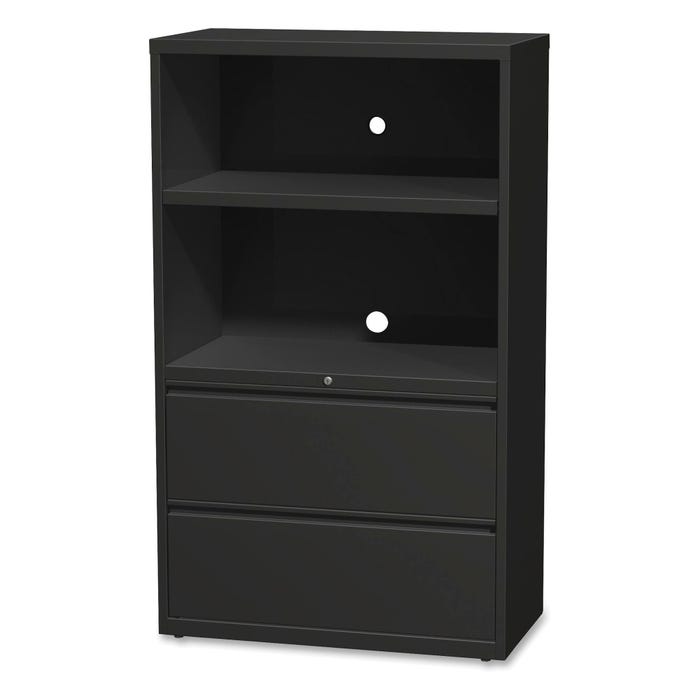 Lorell 36 in Lateral Hanging File-Drawers Combo Unit, 36 x 18-5/8 x 60 Inches, Black