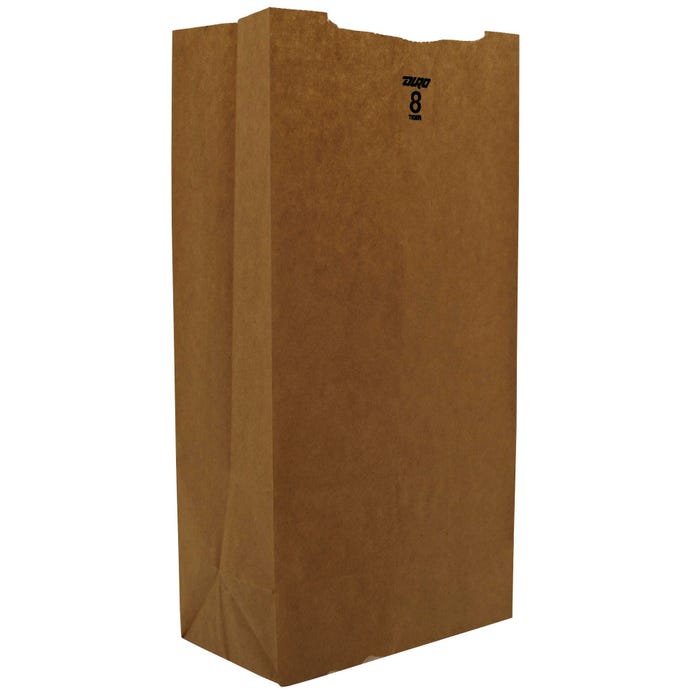 Interplast Paper Grocery Bag, 8 Pound Capacity, Kraft, Pack of 500