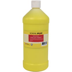 School Smart Washable Finger Paint, Yellow, 1 Quart Bottle 2002425
