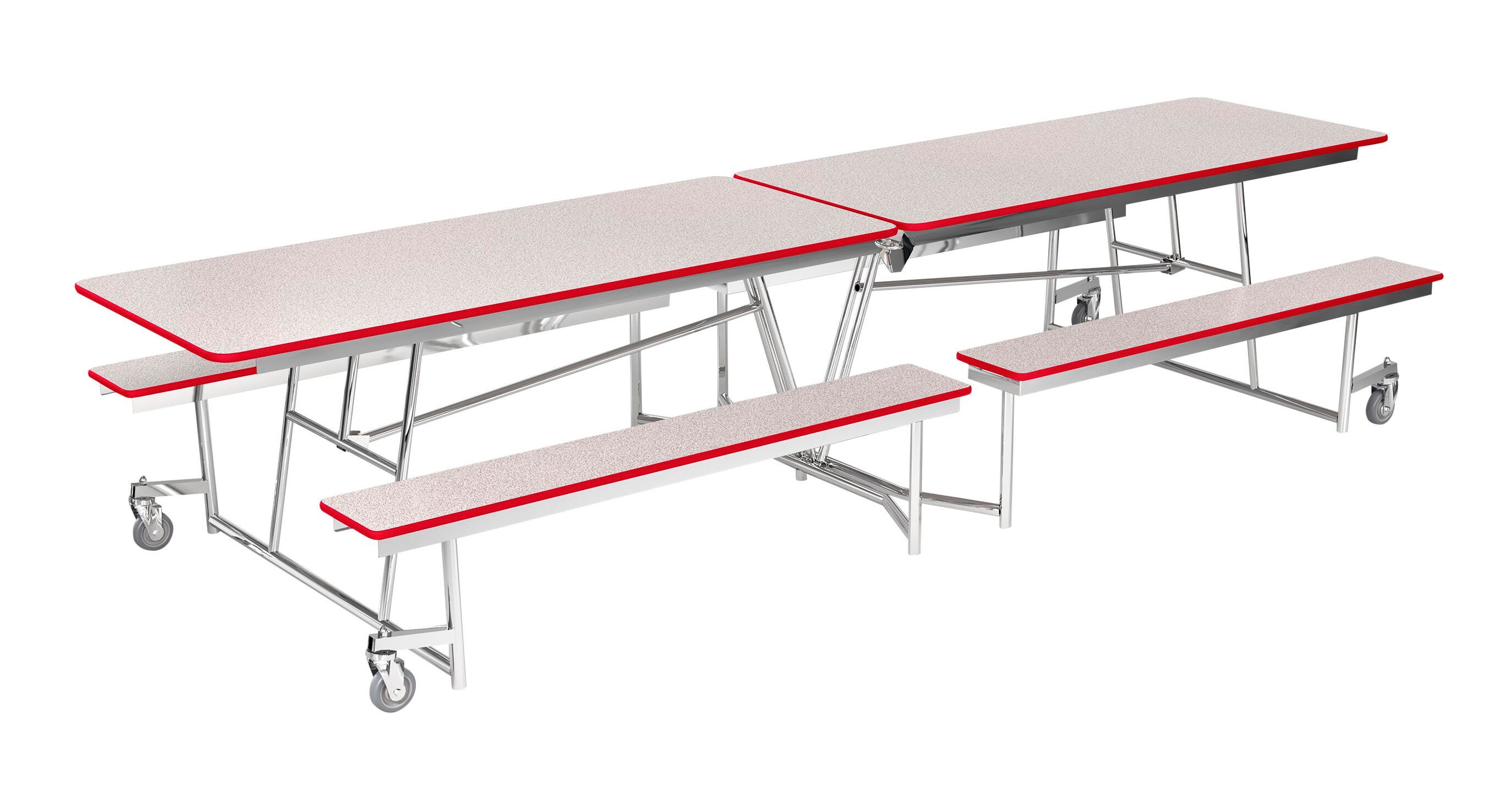 Classroom Select Mobile Table with Benches, Rectangle 4001243