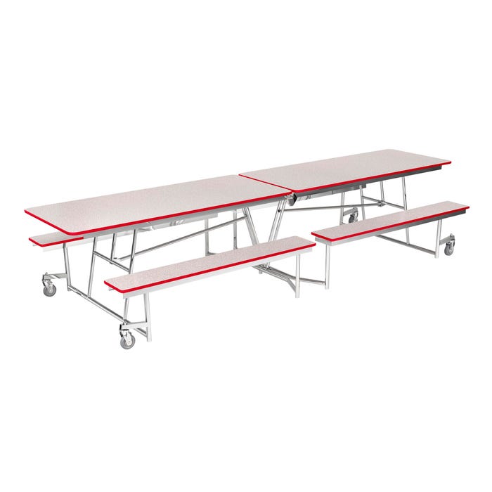 Classroom Select Mobile Table with Benches, Rectangle