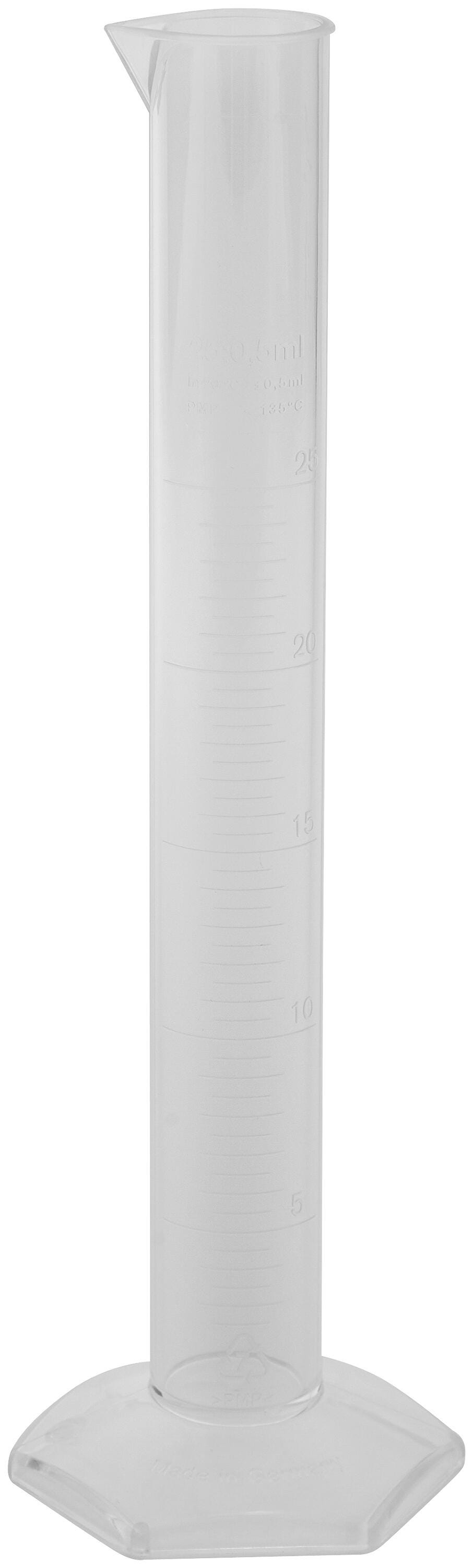 Azlon Polymethylpentene (PMP) Graduated Cylinder, 25 x 0.5 mL, Item Number 594213