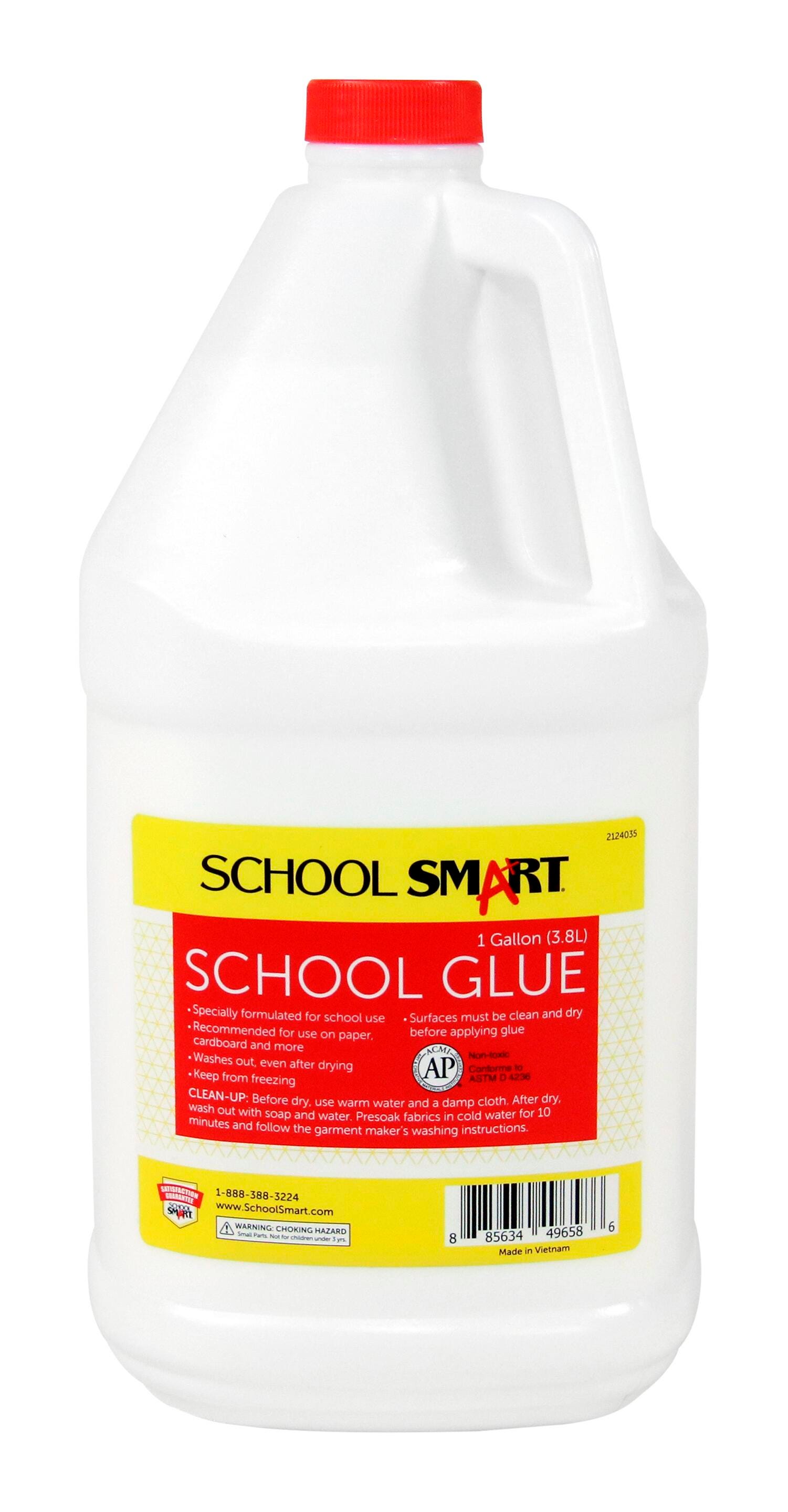 School Smart Washable School Glue, 1 Gallon Bottle, White 2124035