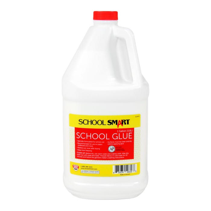 School Smart Washable School Glue, 1 Gallon Bottle, White