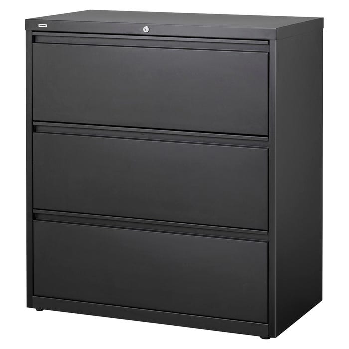 Lorell 3-Drawer Lateral Files, 36 x 18-5/8 x 40-1/4 Inches, Black