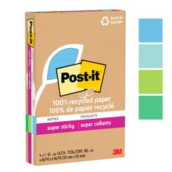 Post-it® Super Sticky Recycled Notes 4621R-4SST, 4 in x 6 in (101 mm x 152 mm) 2151557