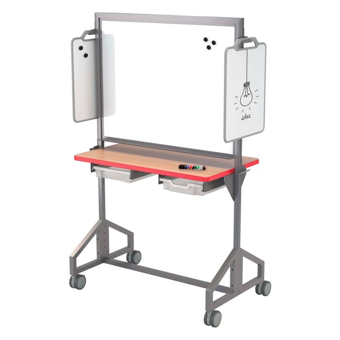Classroom Select Mobile Makerspace Markerboard, 24 x 40 Inch Worksurface