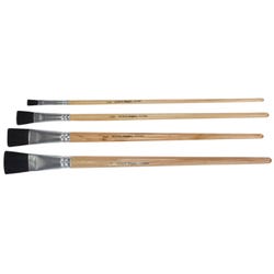 Image for School Smart Black Bristle Paint Brushes, Long Handle, Assorted Sizes, Set of 72 from School Specialty