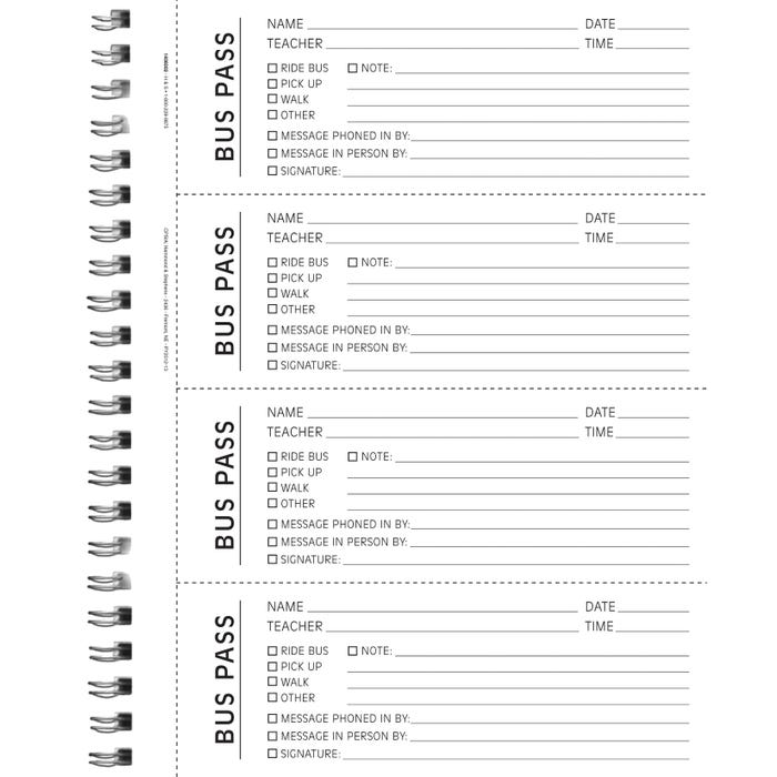 Hammond & Stephens Carbonless Bus Pass Book, Pack of 200, 8-1/2 x 11 inches