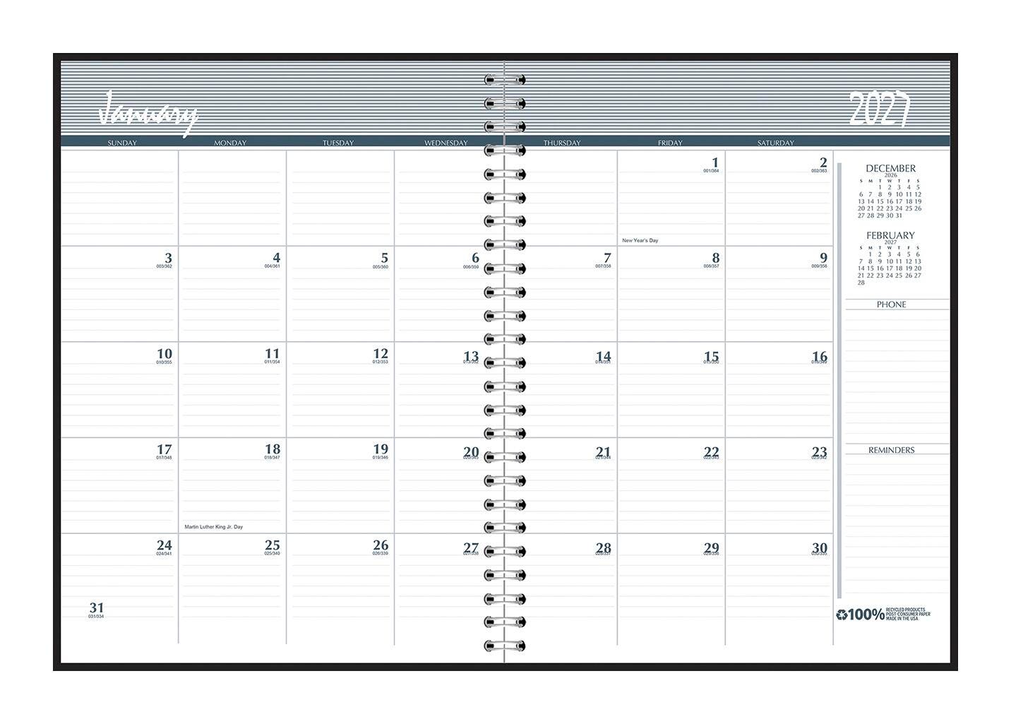 House of Doolittle Recycled 2 Year Planner, 2026 through 2027, 8-1/2 x 11 Inches