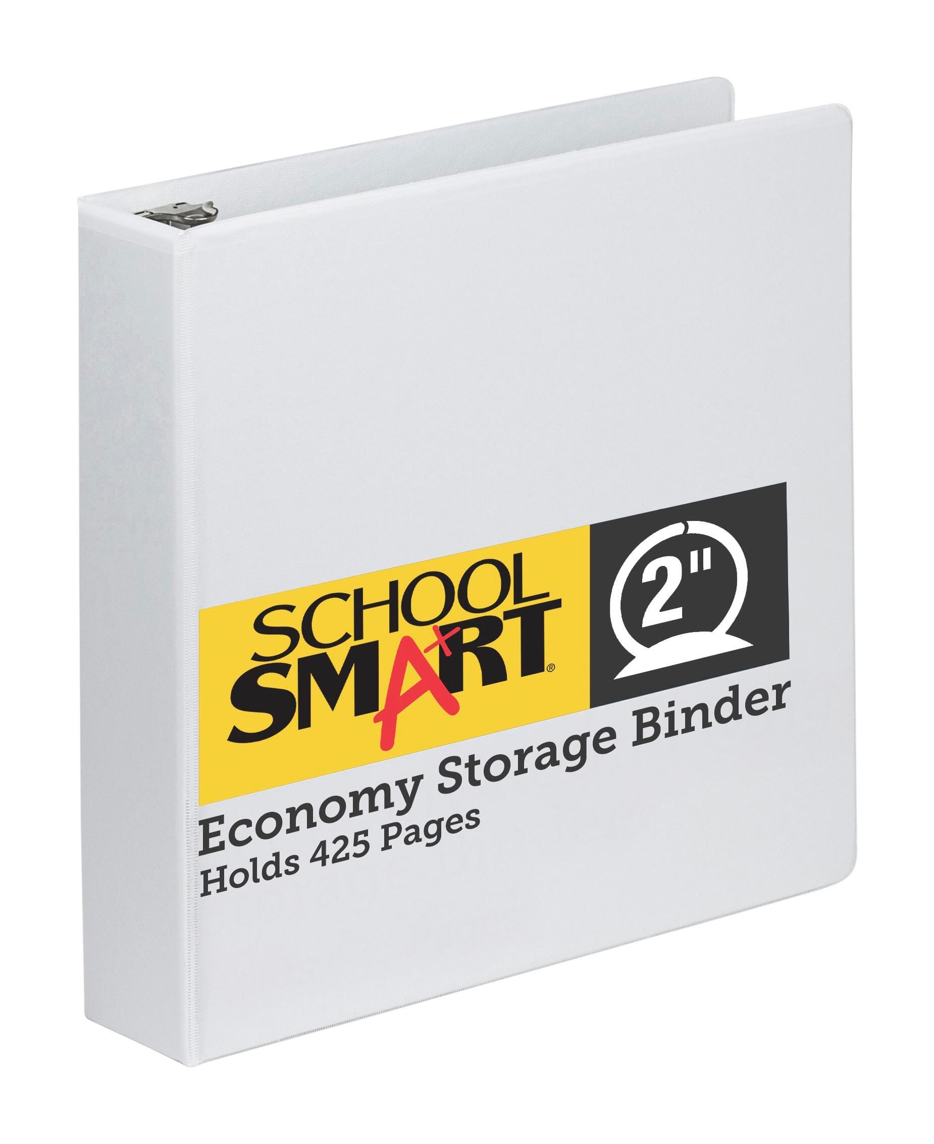 School Smart Round Ring Binder, Polypropylene, 2 Inches, White 086376