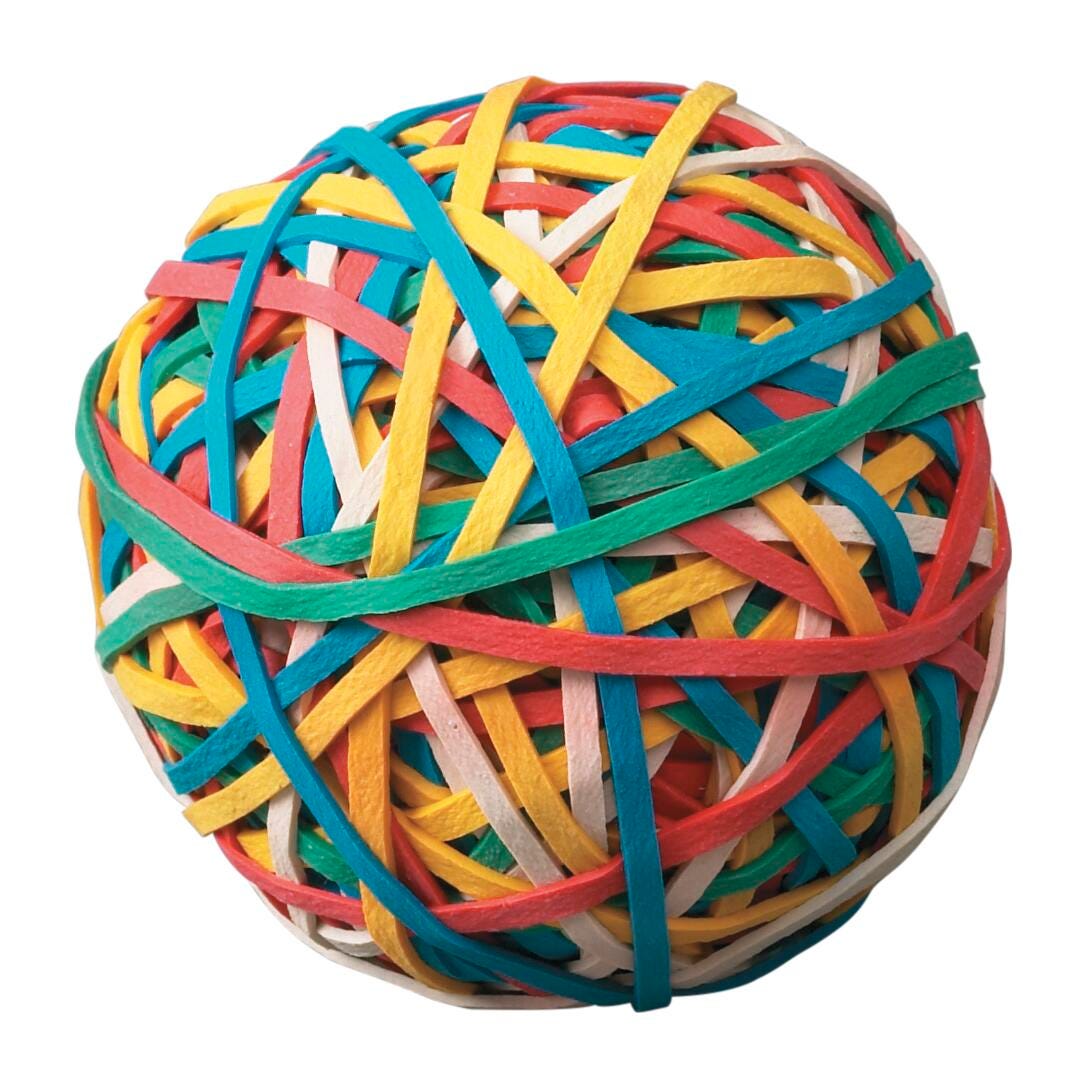 School Smart Economy Rubber Band Ball, Multiple Color, Item Number 090668